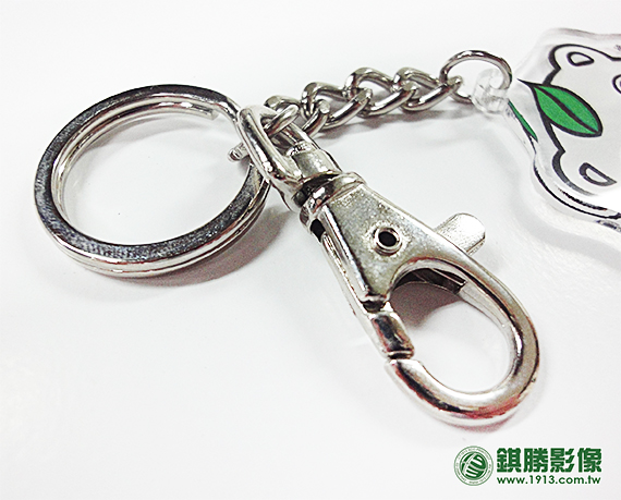 ACD02001 客製化鑰匙圈 (單層)－【配件】拋光鎳色鐵扁雙圈狗扣可選擇 (價另計)